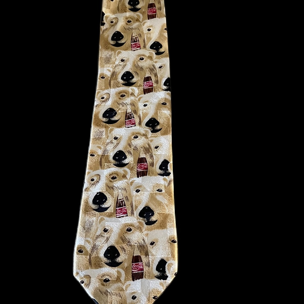 Collectible Coca Cola Polar Bear Mens Silk Neck Tie - Vintage 1995